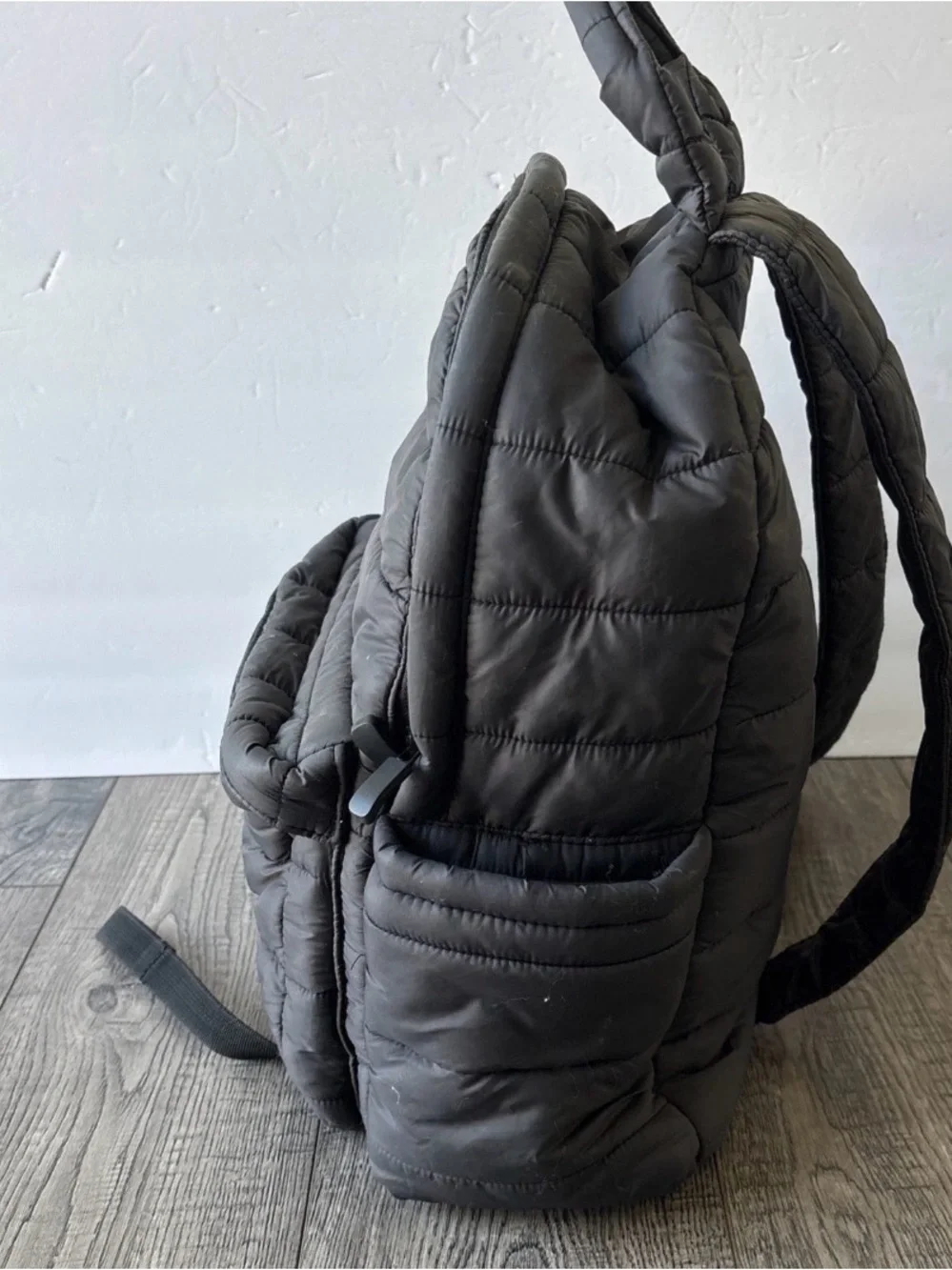 Rossignol Black Quilted Backpack with Front Pocket